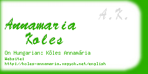 annamaria koles business card
